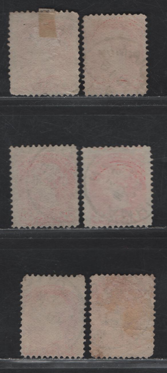 Lot 113 (C) Canada #41 3c Vermillion Queen Victoria, 1888-1897 Small Queen Issue, 6 Good/Very Good/Fine Used Singles, Maritimes Provinces Cancels