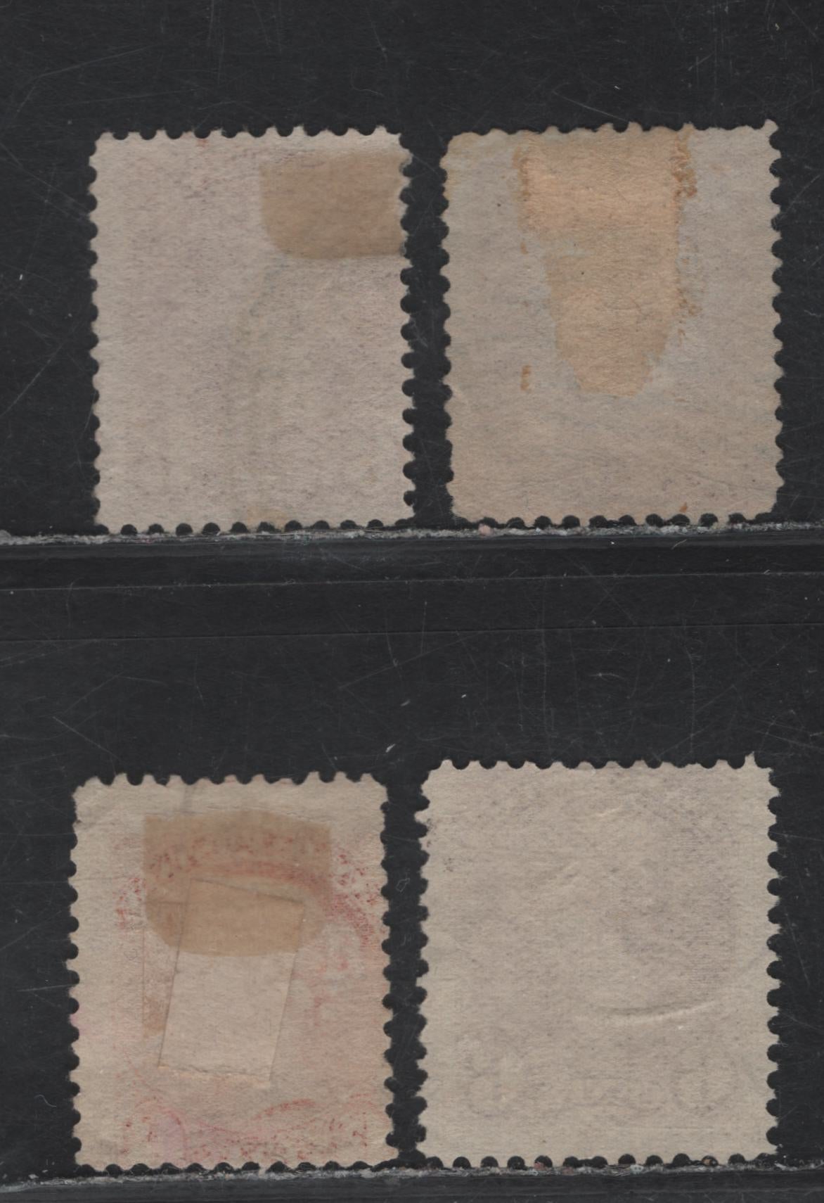 Lot 130 (C) Canada #43, 43a, 43i 6c Red Brown, Chestnut & Chocolate Queen Victoria, 1888-1897 Small Queen Issue, 4 Very Good Used SIngles, 2nd Ottawa Printings, Different Papers