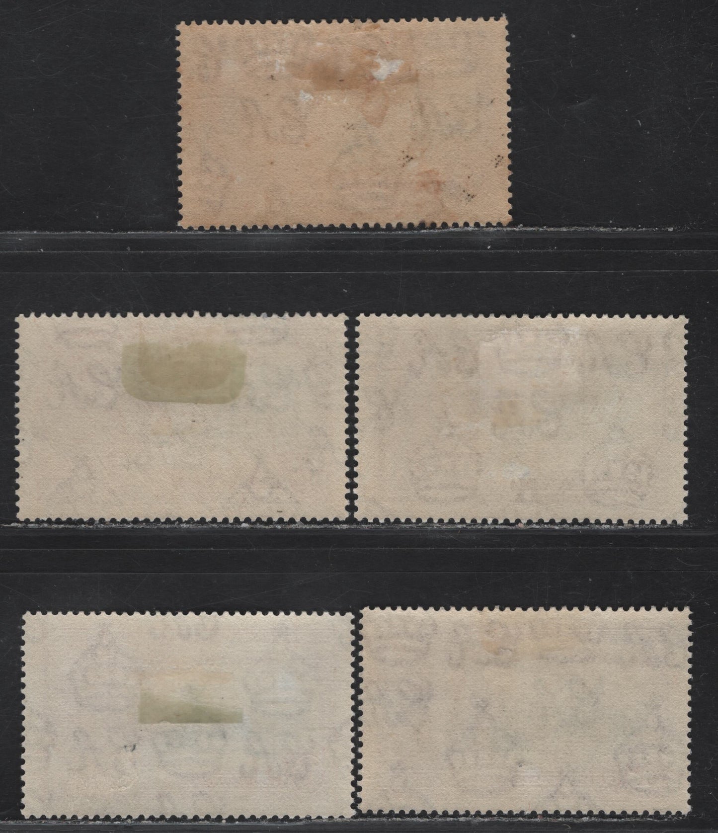 Lot 179 Antigua SG#94 1/- Slate & Purple Windsor Castle, 1935 Silver Jubilee Issue, 5 VFOG Singles, 5 Different Shades
