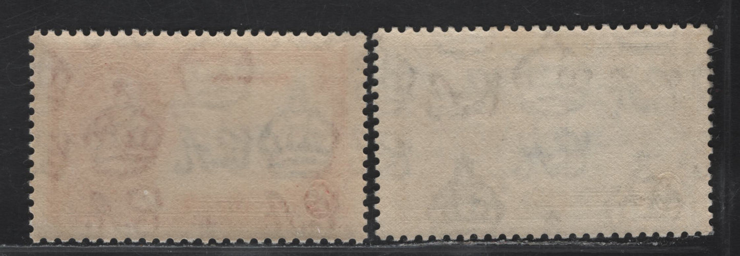 Bermuda SG#94-95 1d - 2d Deep Gray Blue & Scarlet - Ultramarine & Gray Windsor Castle, 1935 Silver Jubilee Issue, 2 VFNH Singles