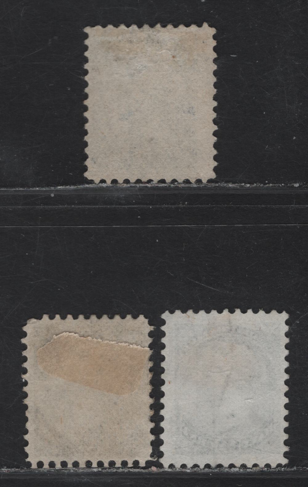 Lot 5 (C) Canada #34, 34i 1/2c Silver Black & Gray Black Queen Victoria, 1870-1893 Small Queen Issue, 3 Fine Used Singles, Late Montreal & Early Second Ottawa Printings, Papers LM-O & 2O-JJ, Perfs 12.1x12 & 12, All With Minor Re-Entries.