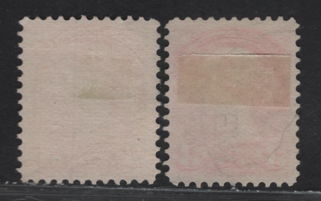 Lot 87 (C) Canada #41var 3c Orange Vermillion Queen Victoria, 1888-1897 Small Queen Issue, 2 Very Fine Used Singles, Mid 2nd Ottawa Printings, Papers 2O-I, Dated 1895, One With St Mary's Split Ring Cancel.
