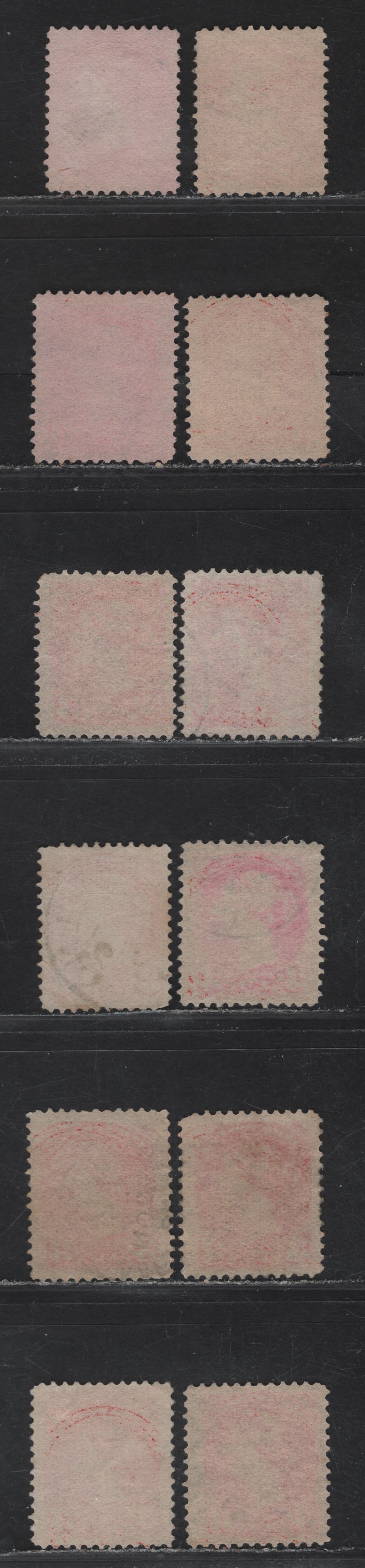 Lot 99 (C) Canada #41 3c Vermillion & Orange Vermillion Queen Victoria, 1888-1897 Small Queen Issue, 11 Very Fine Used Singles, Late 2nd Ottawa Printings, 1897 Dates, All Different, All On Translucent Horizontal Wove Papers, Unchecked For Perfs.