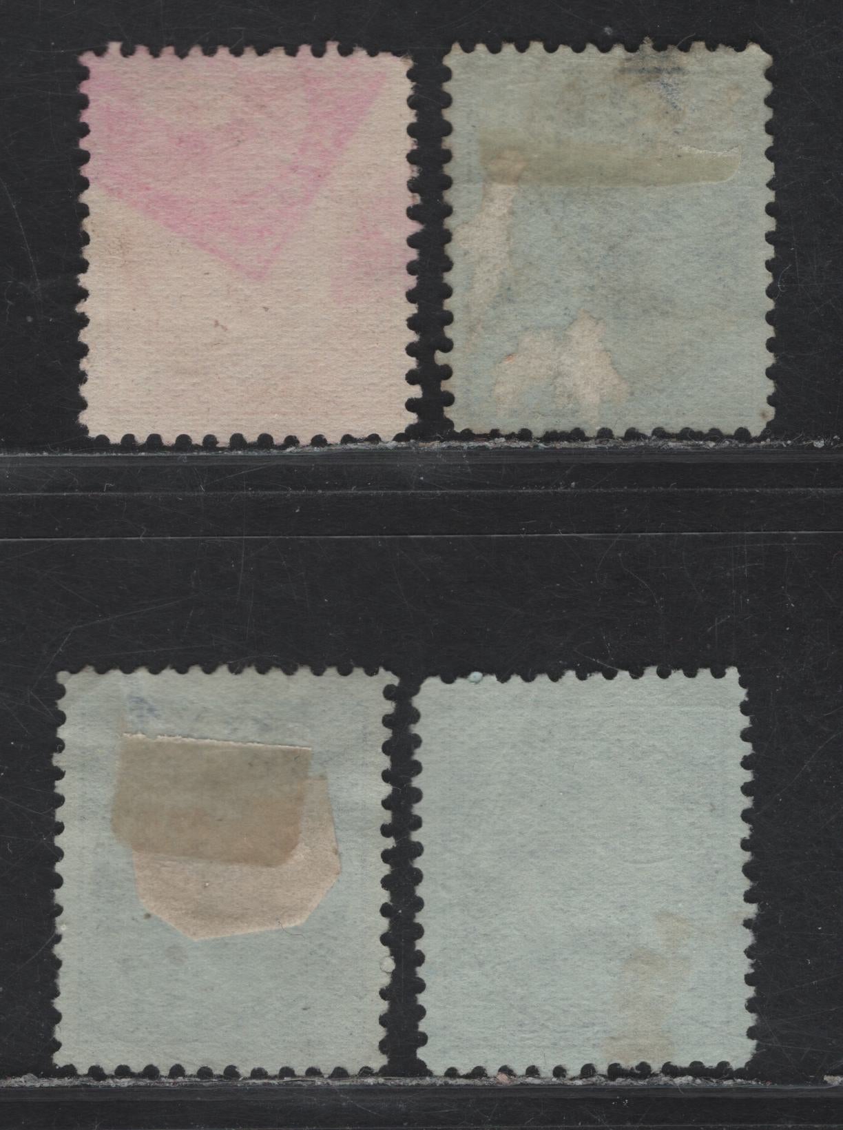 Lot 109 (C) Canada #70, 72ii 5c - 8c Dark Blue - Orange Queen Victoria, 1897-1898 Maple Leaf Issue, 4 Very Fine Used Singles, Papers ABN-FF (5c) & ABN-CC (8c), Perfs 12x12.05, 12x11.9, 12 & 11.9 (8c), Design Sizes 17.4x20.8m, 17.4x21 & 17.4x20.5mm.