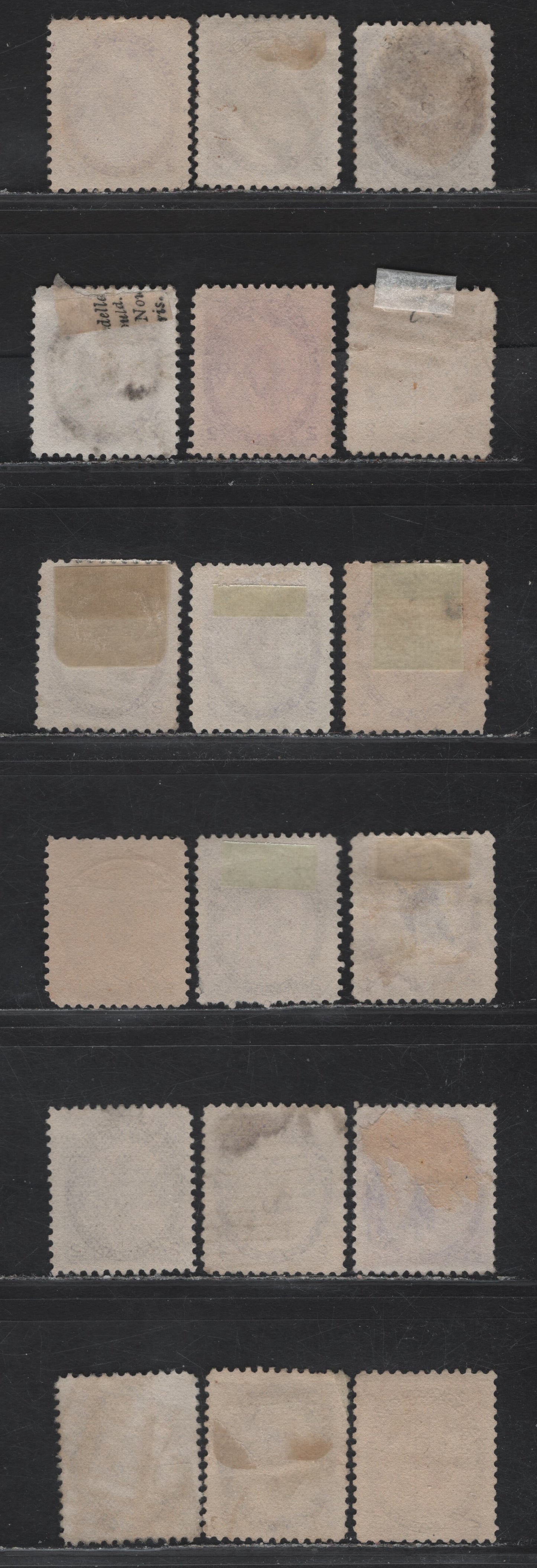 Lot 129 (C) Canada #76-76ii 2c Purple - Purple Violet Queen Victoria, 1898-1902 Numeral Issue, 18 Fine/Very Fine Used Singles, Various Papers & Perfs