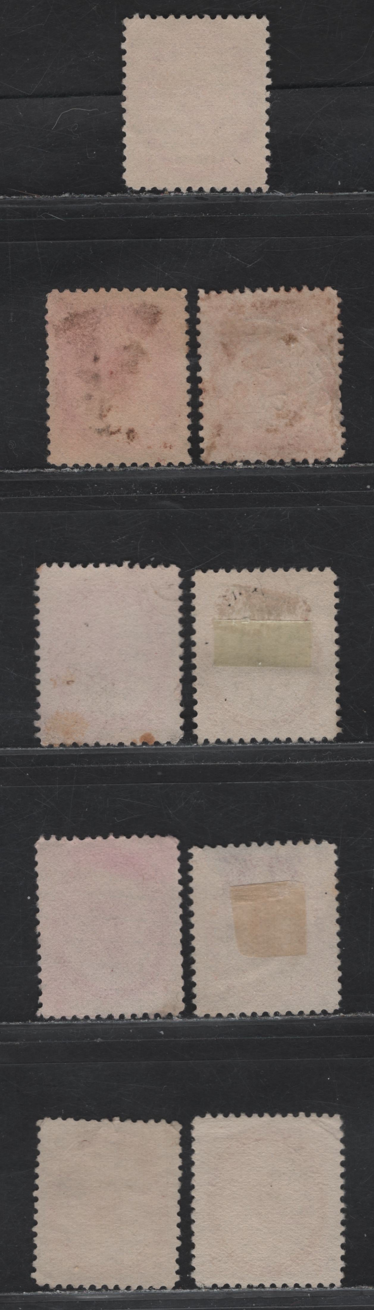 Lot 136 (C) Canada #77-78 2c Carmine - Carmine Rose Queen Victoria, 1898-1902 Numeral Issue, 9 Fine/Very Fine Used Singles, Different Shades Compared To Lot 135, Includes Two Squat Printings On Horizontal Wove Paper