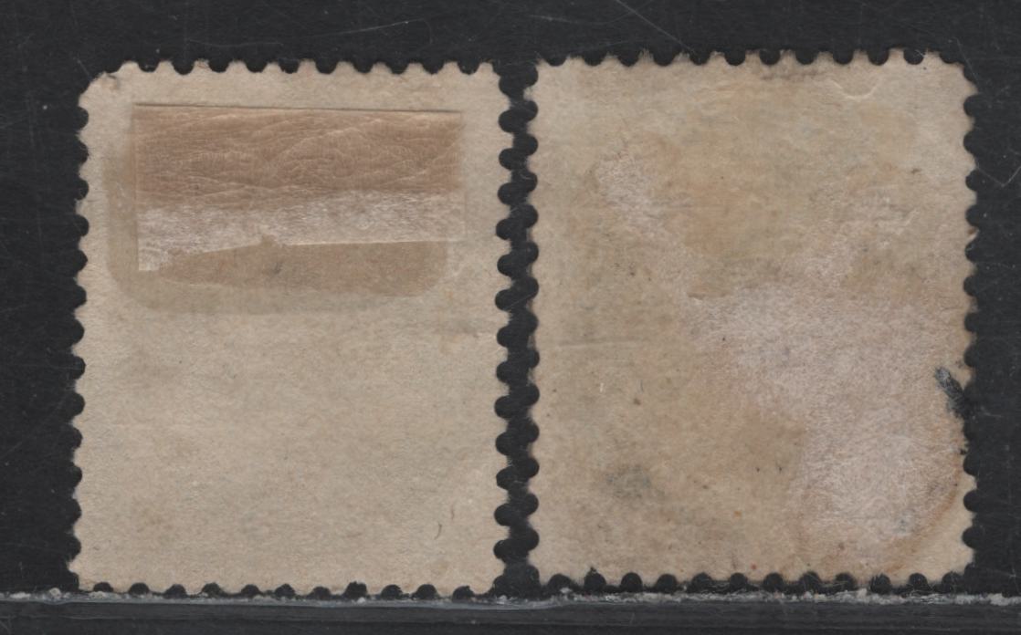 Lot 173 (C) Canada #84 20c Olive Green & Sage Green Queen Victoria, 1898-1902 Numeral Issue, 2 Very Good/Fine Used Singles Paper ABN-A, Perfs 12 & 11.0x12,