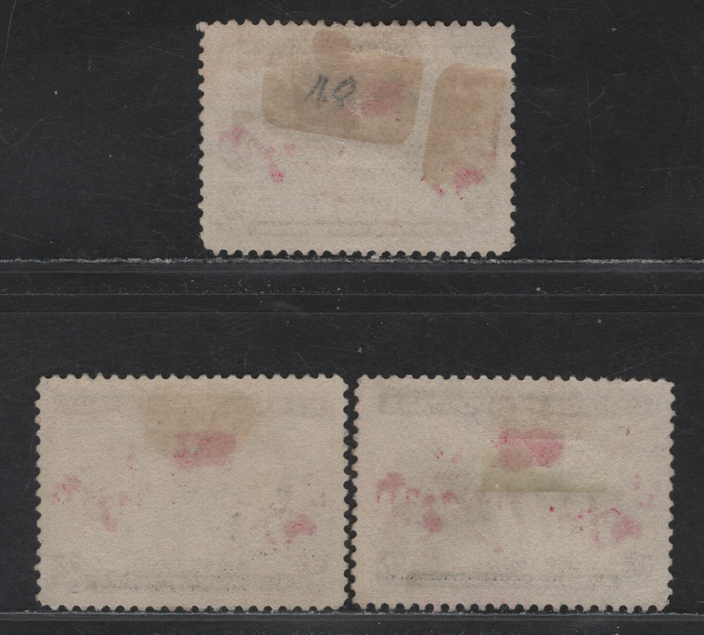 Lot 189 (C) Canada #85, 86, 86b 2c Lavender, Deep Aniline Red & Black - Light Prussian Blue, Deep Aniline Red & Black Mercator's Projection, 1898 Imperial Penny Postage Issue, 3 Very Fine Used Singles