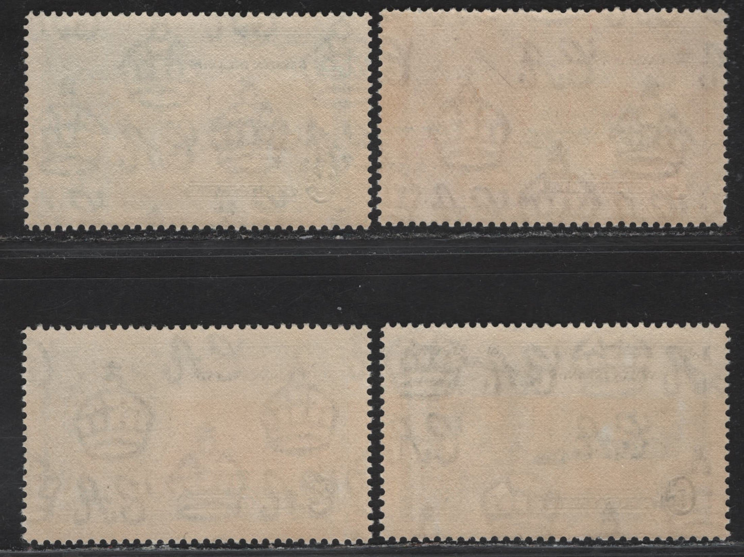 Lot 227 Cayman Islands SG#108-111 1/2d - 1/- Black & Myrtle Green - Slate & Bright Purple KGV & Windsor Castle, 1935 Silver Jubilee Issue, 4 VFNH Singles, Basic NH Set, Well Centered