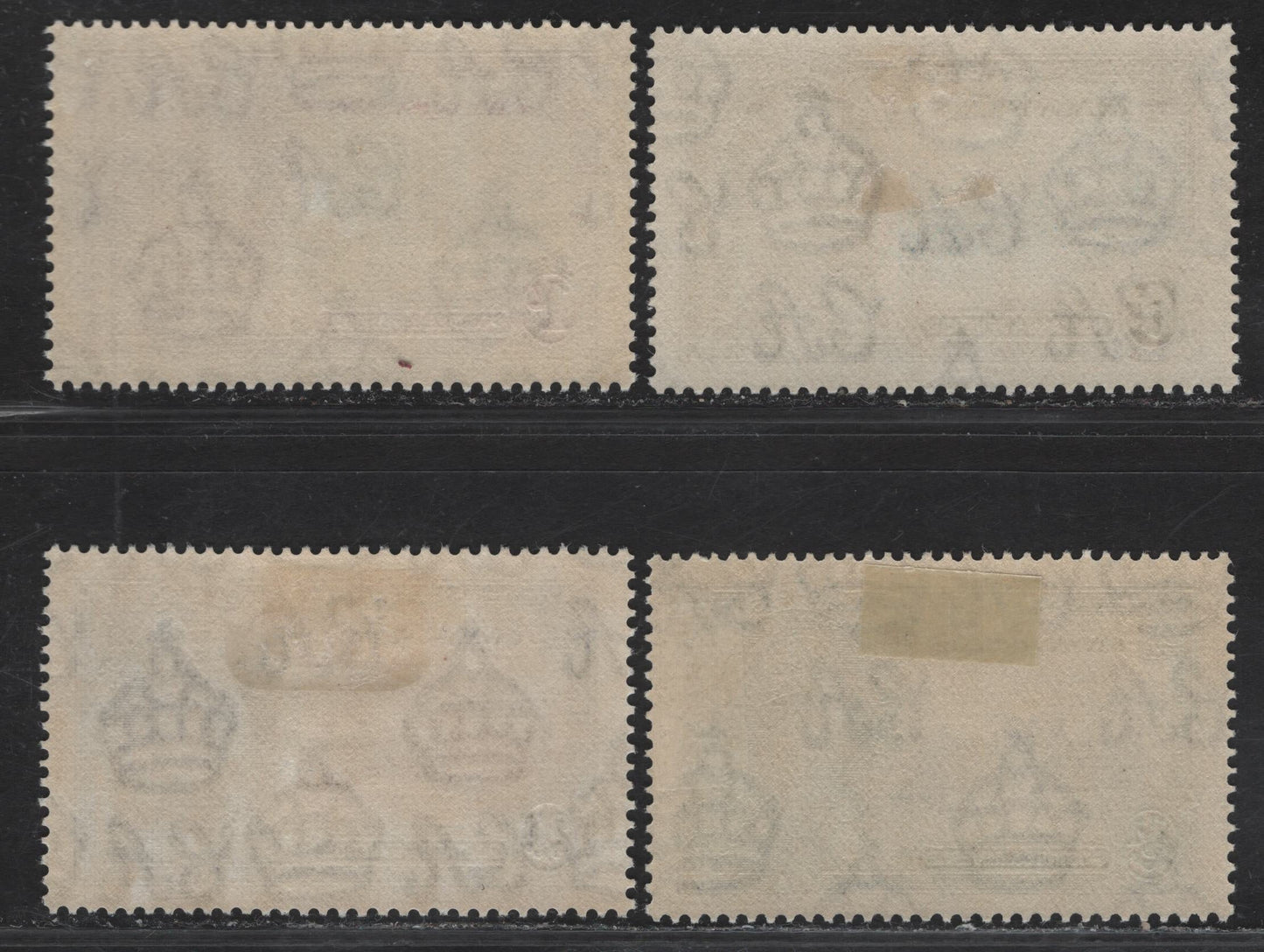 Lot 228 Cayman Islands SG#108-111 1/2d - 1/- Black & Myrtle Green - Slate & Bright Purple KGV & Windsor Castle, 1935 Silver Jubilee Issue, 4 VFOG Singles, Basic Hinged Set