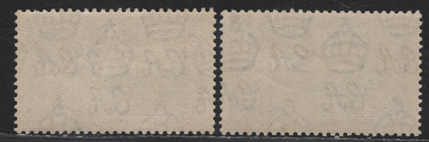 Lot 250 Falkland Islands SG#142 1/- Slate & Rose Purple - Bluish Slate & Rose Purple KGV & Windsor Castle, 1935 Silver Jubilee Issue, 2 VFNH Singles