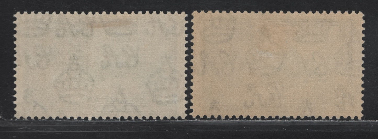Lot 253 Falkland Islands SG#141 4d Green & Indigo KGV & Windsor Castle, 1935 Silver Jubilee Issue, 2 VFOG Singles, Two Shades Of Indigo In the Frame
