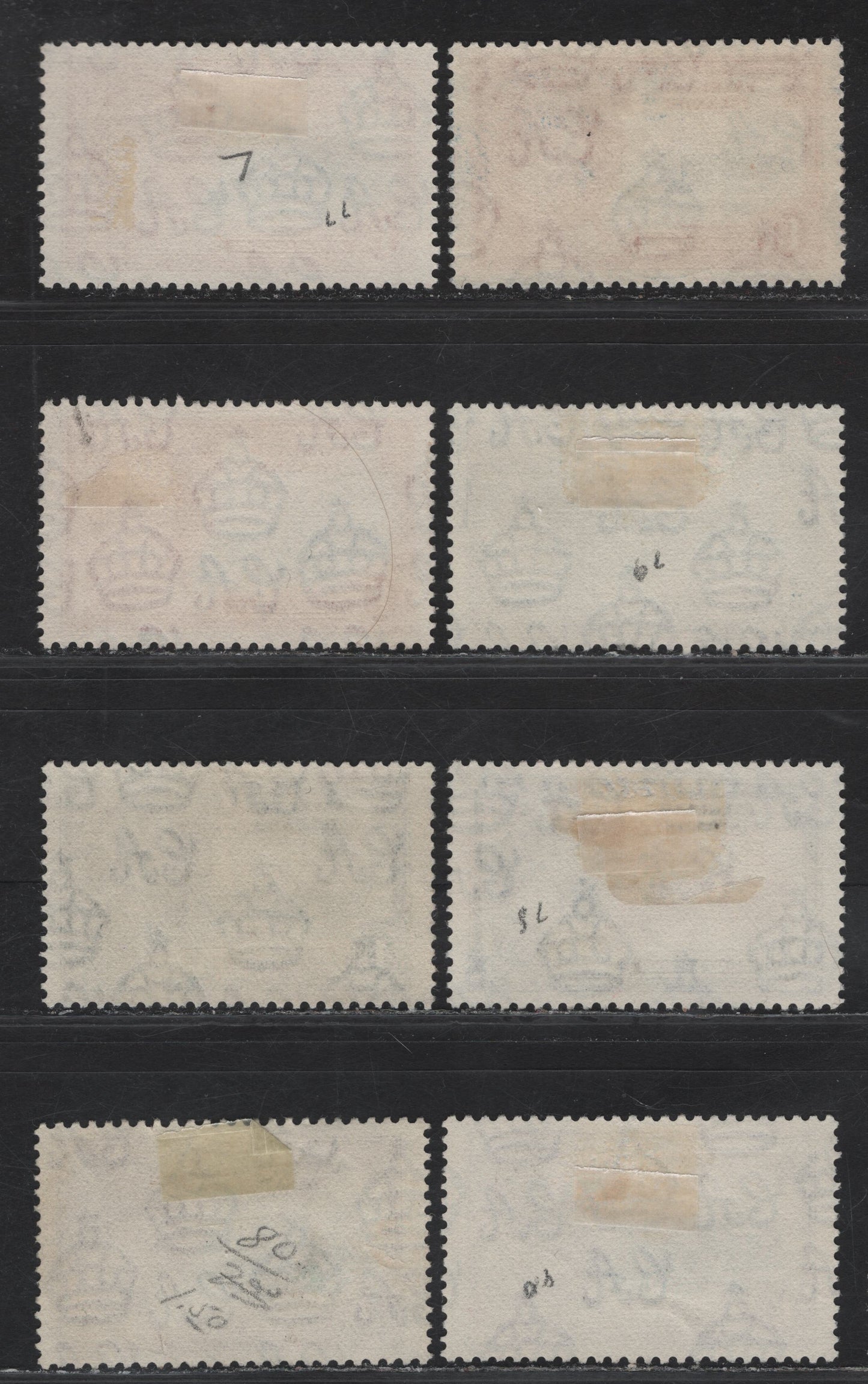 Lot 255 Falkland Islands SG#139-142 1d - 1/- Deep Dull Blue & Scarlet - Slate & Rose Purple KGV & Windsor Castle, 1935 Silver Jubilee Issue, 2 Very Fine Used Singles, 2-3 Shades of Most Values, In Most Cases Involving Both Frame & Vignette Plates