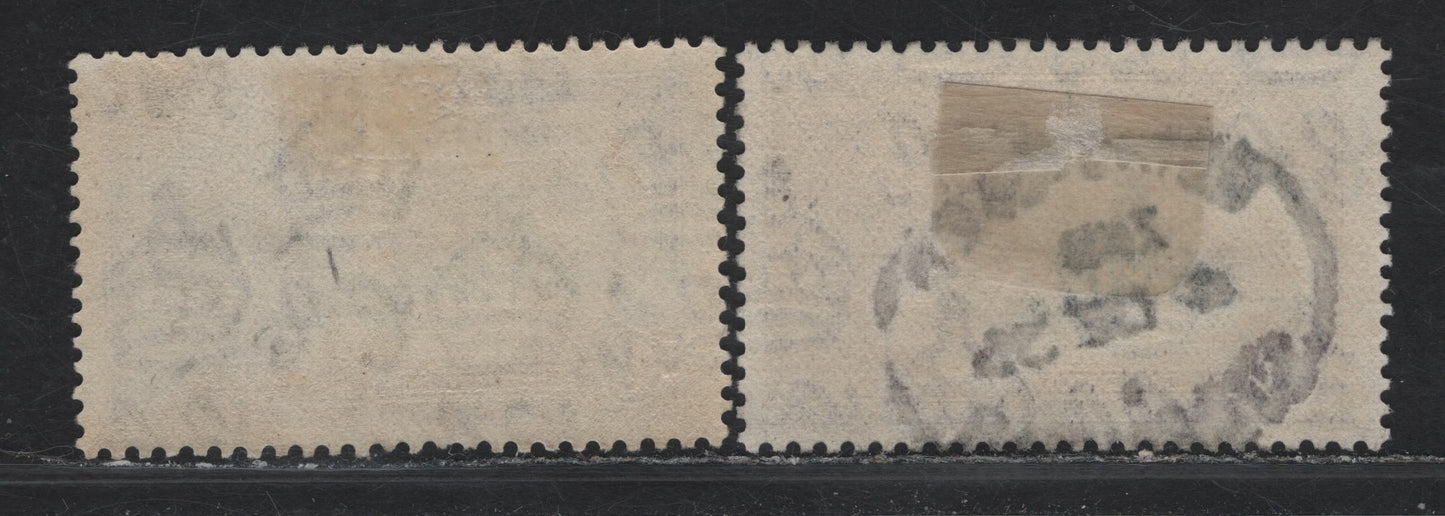 Lot 284 Gibraltar SG#117 1/- Slate/Bluish Slate & Rose Purple KGV & Windsor Castle, 1935 Silver Jubilee Issue, 2 Very Fine Used Singles, Each A Different Shade Of Slate