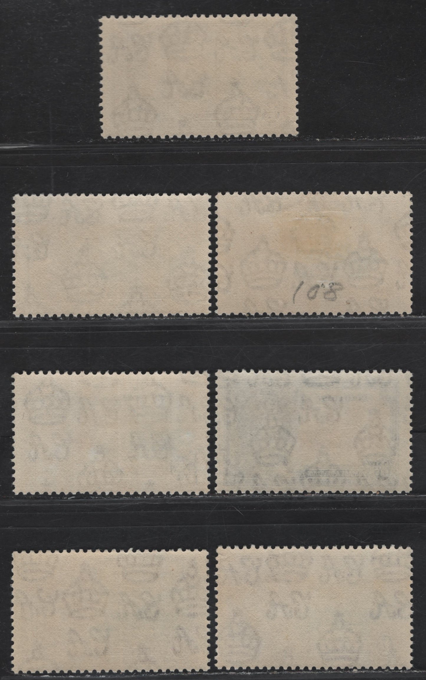 Lot 304 Gold Coast SG#113-114, 116 1d - 1/- Ultramainre & Gray - Slate & Rose Purple KGV & Windsor Castle, 1935 Silver Jubilee Issue, 7 VFNH Singles, Shade Lot Shoing Variation In Frame & Vignette Shades