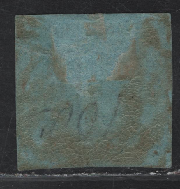 Lot 4 Germany - Thurn & Taxis SC#5 15gr Black on Light Blue Numeral, 1852-1858 Numeral Issue, A FOG Single, Jumbo Margin At Left, Showing Portion Of Adjacent Stamp, Full Margin At Top (1/4mm), Clase But Full Margins At Base & Just Touching At Right.