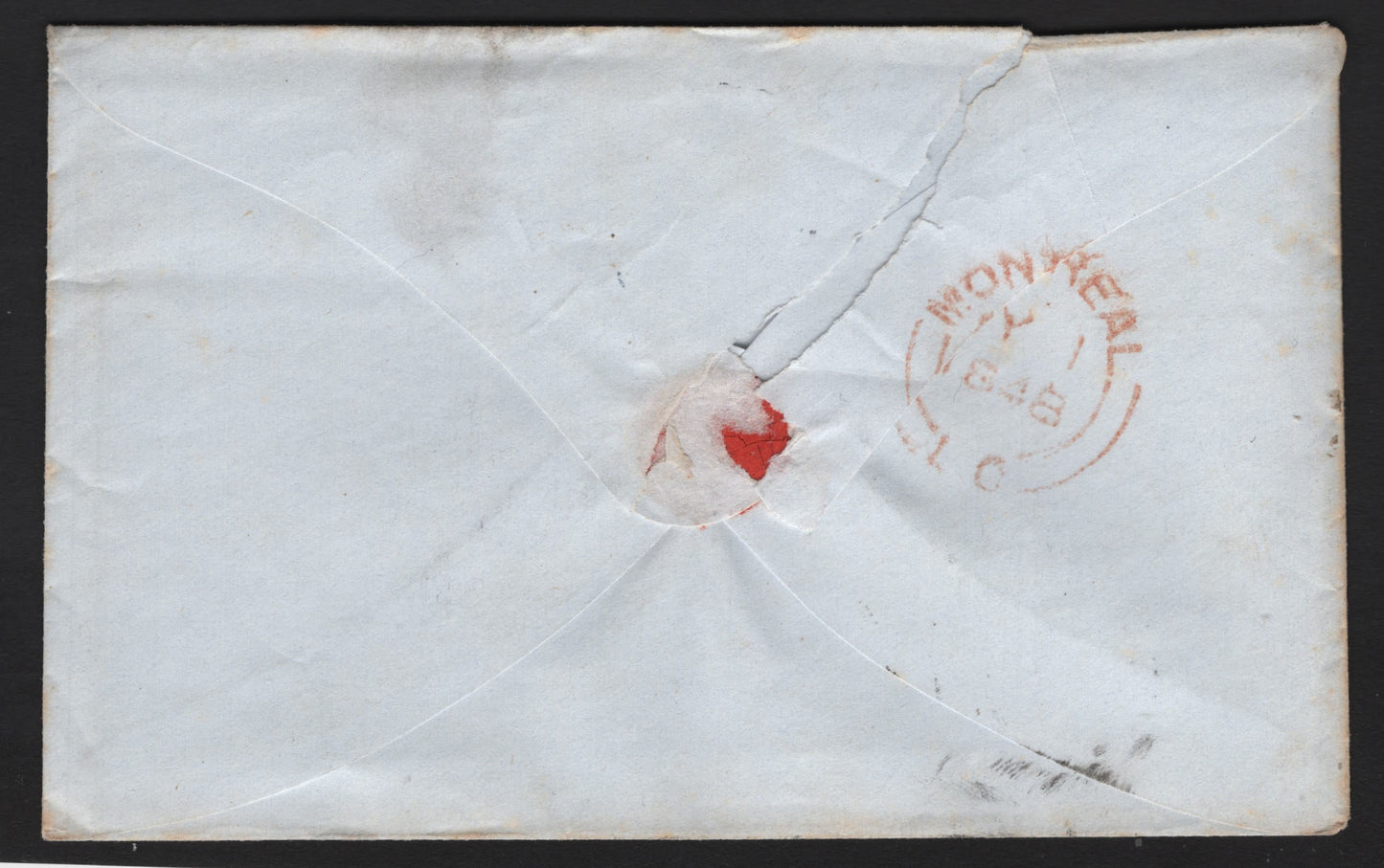 Lot 52 A Fine Stampless Cover, Sent To Montreal From An Indeterminite Location, Rated 1 / 1.5d Postage To Be Collected From Recipient