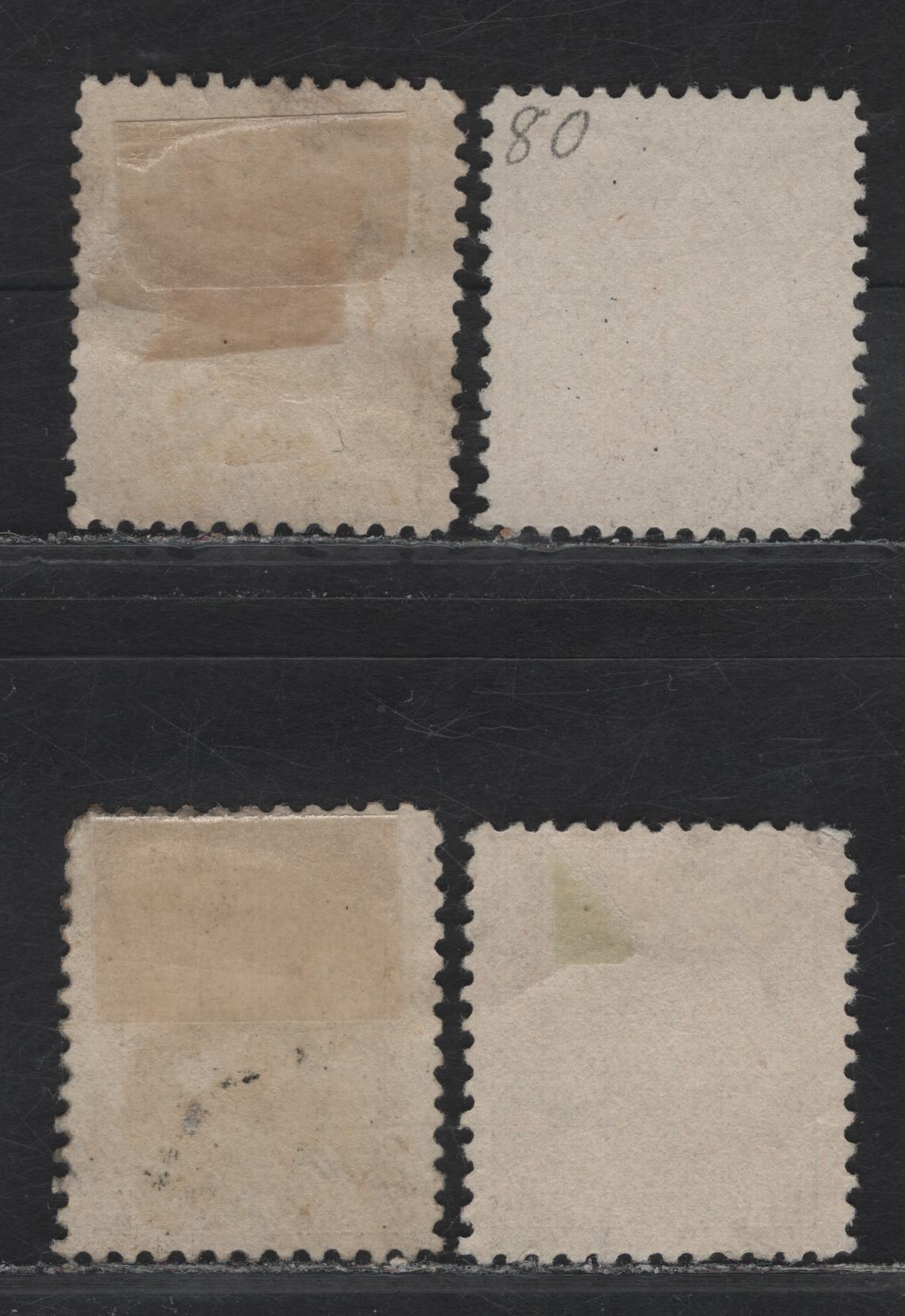 Lot 113 Canada #92, 92i, 93 7c - 10c Olive Bistre - Brown Lilac King Edward VII, 1903-1908 King Edward VII Issue, 4 Fine Used Singles, Papers ABN-A & ABN-B, Perfs 12 & 12x11.9