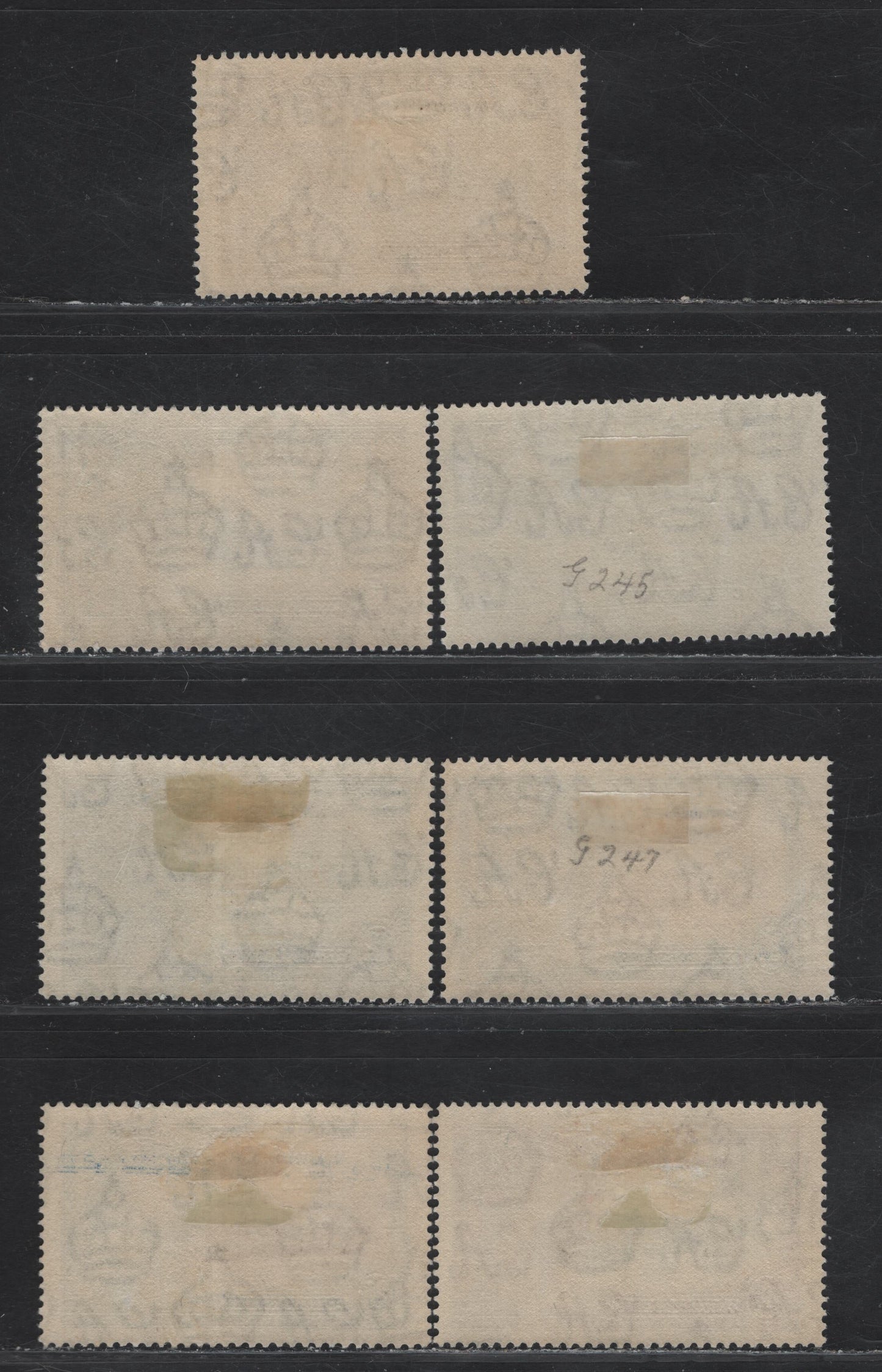 Lot 199 Mauritius SG#245-248 5c - 1r Ultramarine & Gray - Slate & Purple KGV & Windsor Castle, 1935 Silver Jubilee Issue, 4 VFOG Singles, Shade Lot Showing 2 & 3 Different Shades Of the 5c & 20c