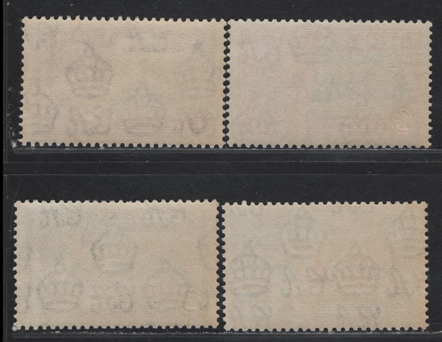Lot 206 Montserrat SG#94-97 1d - 1/- Deep Blue & Scarlet - Slate & Purple KGV & Windsor Castle, 1935 Silver Jubilee Issue, 4 VFNH Singles