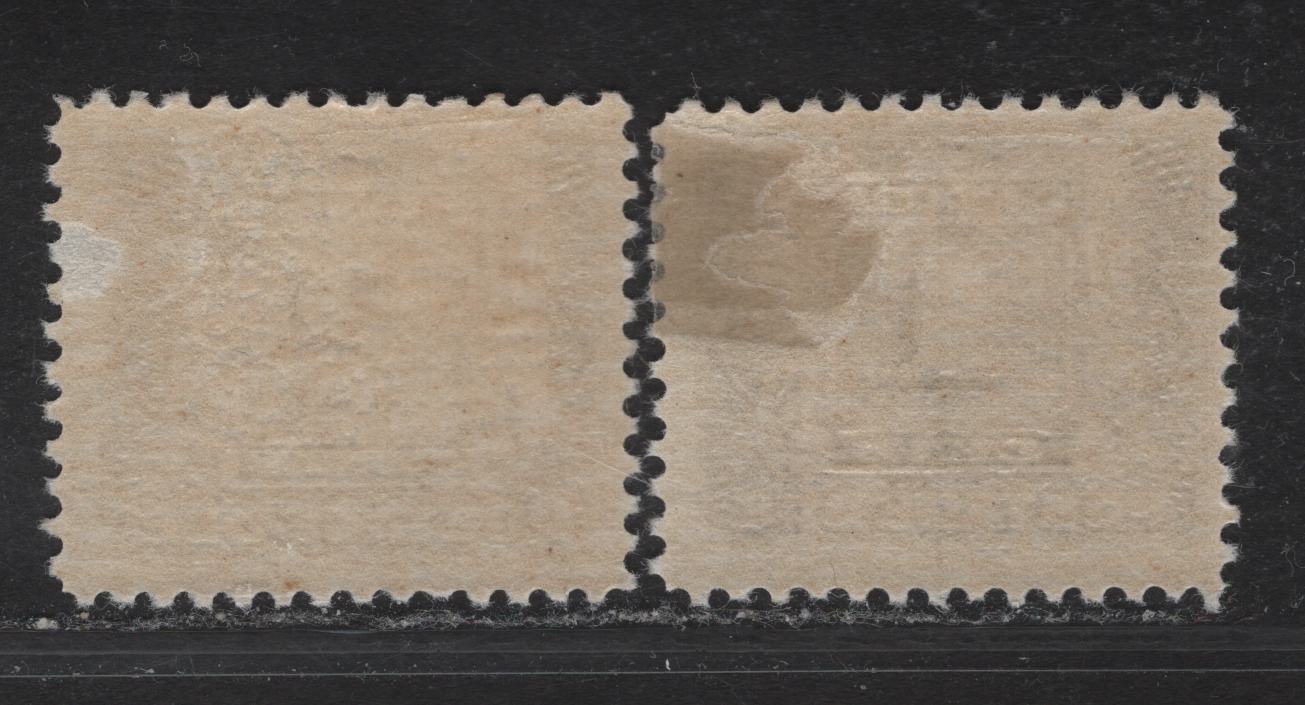 Lot 279 Canada #J1c, J2c 1c - 2c Blackish Lilac Numeral, 1906-1928 First Postage Dues, 2 Very Good/Fine Used Singles, Paper ABN-GGG, Perfs 11.9x11.9 & 12x11.9