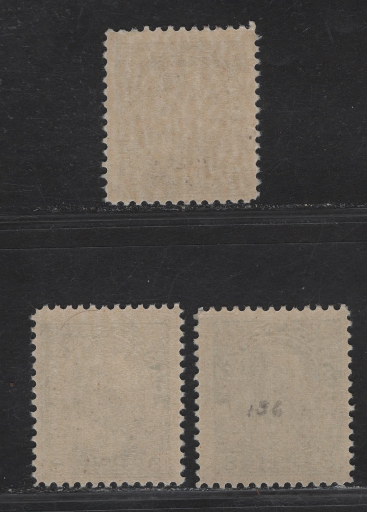 Lot 176 (C) Canada #115, 115i 8c Blue & Light Blue King George V, 1911-1925 Admiral Issue, 3 FNH Singles, Dry Printings, Papers ABN-XXX, ABN-M & ABN-RRR, Perfs 12.1x12, 12.1x11.9 & 12x11.8.