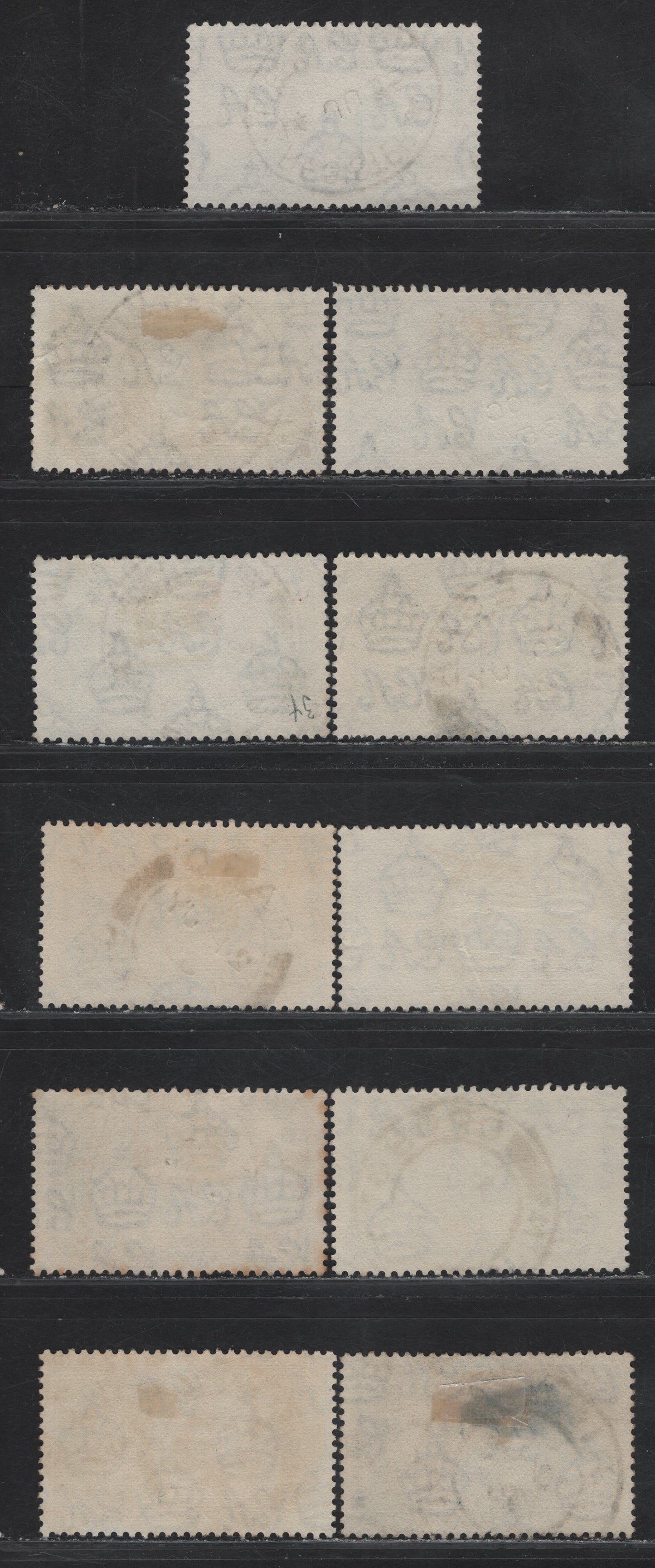 Lot 229 Nigeria SG#30 1.5d Ultramarine & Gray KGV & Windsor Castle, 1935 Silver Jubilee Issue, 11 Very Fine Used Singles, Town & Village Cancels