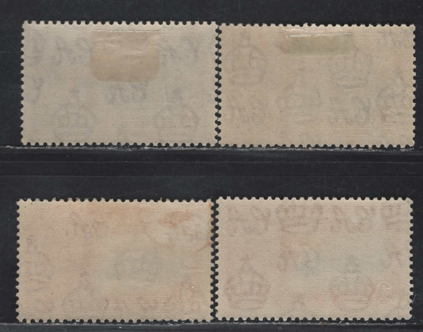 Lot 297 Somaliland Protectorate SG#86, 89 1a & 1r Deep Blue & Scarlet - Slate & Purple KGV & Windsor Castle, 1935 Silver Jubilee Issue, 4 VFOG Singles, Shade Group Consisting Of Two Examples Of Each Value