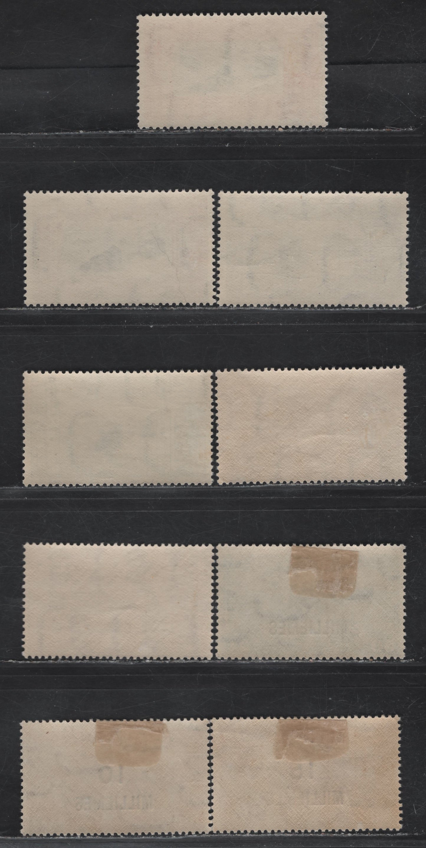 Lot 335 Egypt SC#115-117, 153-158 5m on 50m - 20m PrussianGreen - Prussian Blue & Gray Surcharges - 9th Birthday of King Farouk, 1926-1929 Surcharges - 9th Birthday of King Farouk Issues, 9 F/VFOG Singles