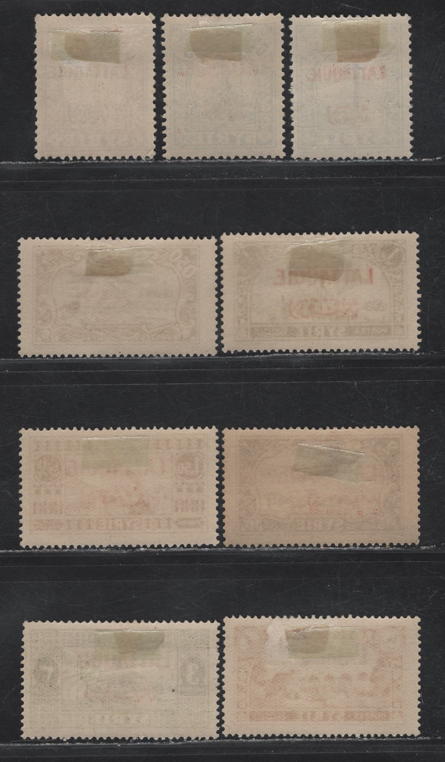 Lot 363 Latakia SC#1, 3, 5, 7, 9-10, 12-14 10c - 4p Violet - Orange View of Hama - Citadel of Aleppo, 1931-1933 Photogravure Pictorial Overprinted Issue, 9 VFOG Singles