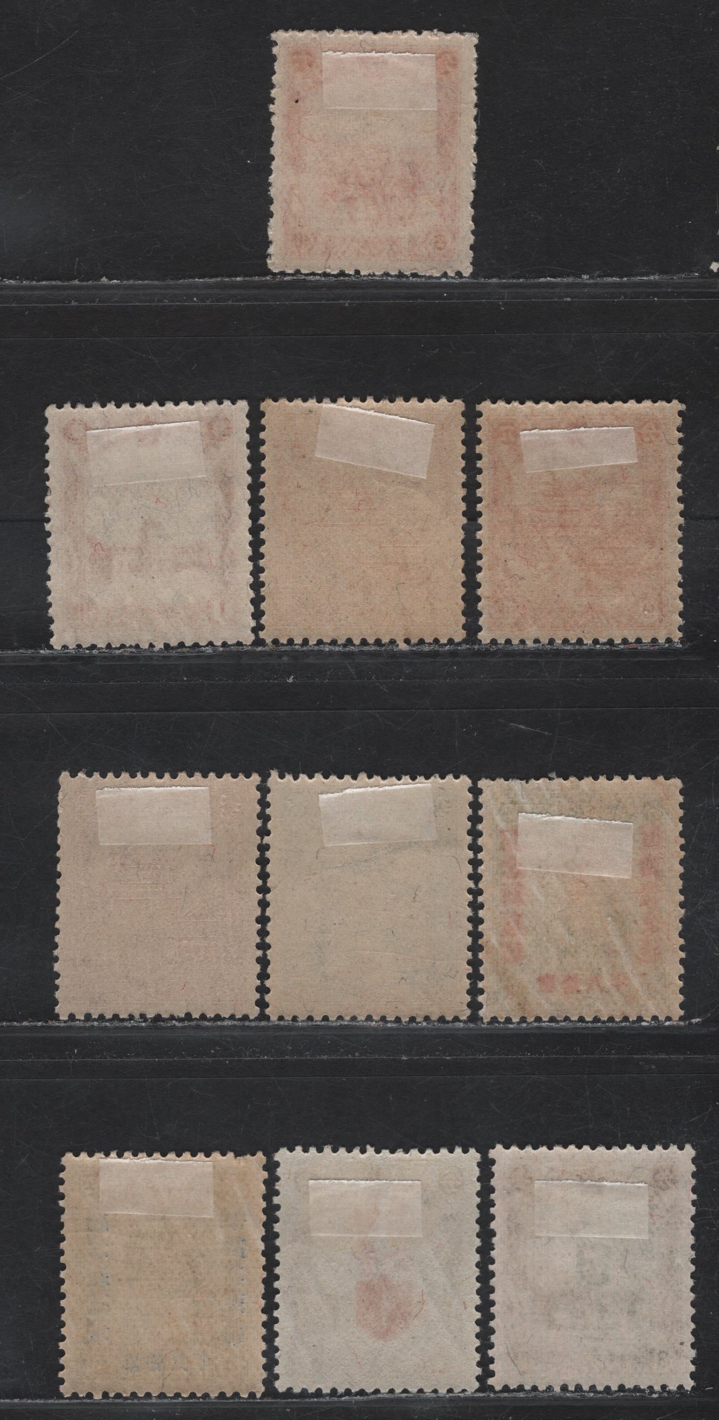 Lot 370 Manchuko SC#84, 90, 92, 94, 96, C4, 140-141, 150, 142 1f - 3f Red brown - Chocolate New State Council Building - Labour Service Law, 1936-1943 Watermarked Pictorial Definitives - Proclamation of Labour Service Law Issues, 10 VFOG Singles