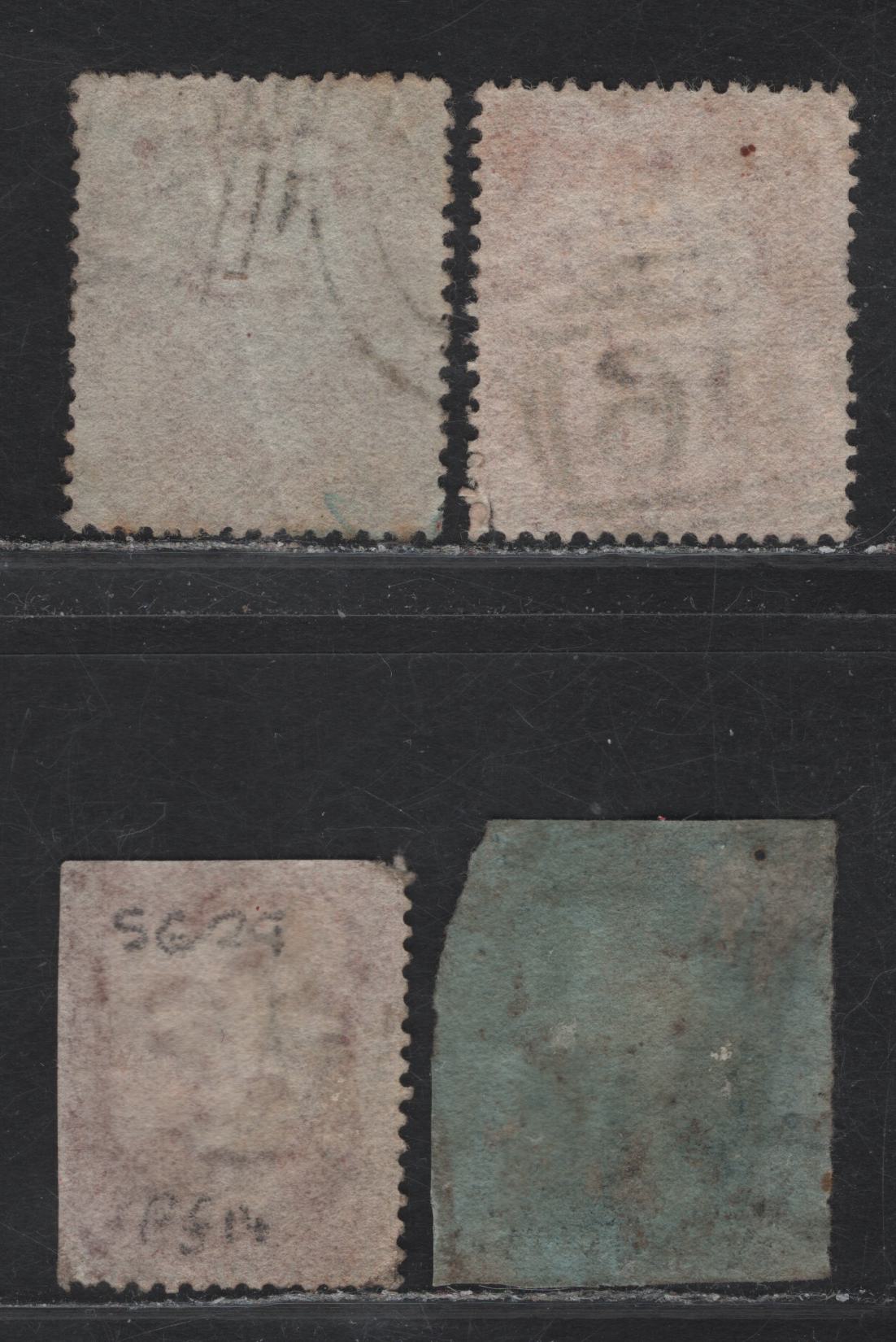 Lot 39 (C) Great Britain SG#14, 24, 38, 40 2d - 1d Blue - Rose Red Queen Victoria, 1841-1857 Queen Victoria Line Engraved Issue, 4 Ungraded Used Singles, Small Lot of Faulty, But Useful Line Engraved