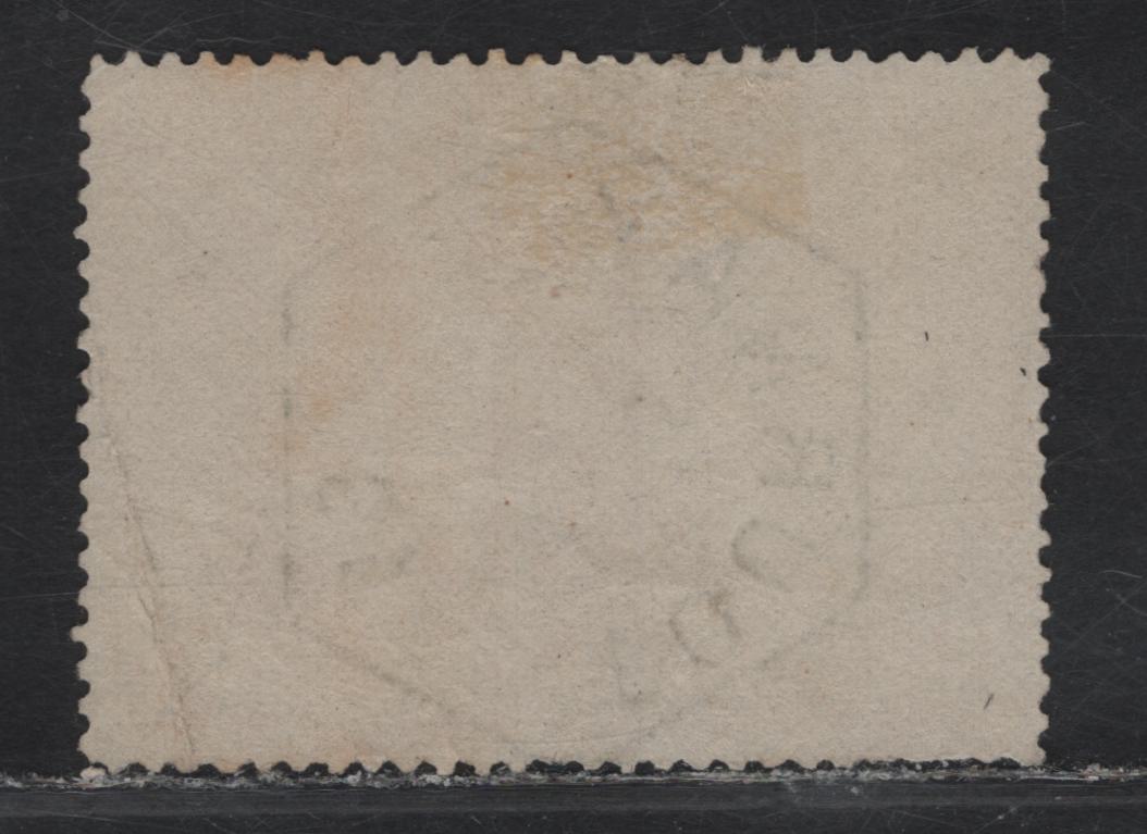 Lot 7 Belgium SC#Q5 80c Yellow Arms, 1879-1882 Arms Railway Issue, A Good Used Single, Two Visible Diagonal Creases & Short Perfs At Bottom