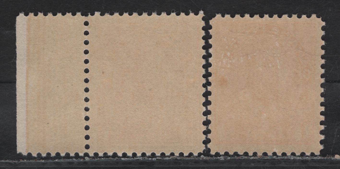 Lot 82 (C) Canada #105 1c Yellow Orange & Bright Yellow Orange King George V, 1911-1925 Admiral Issue, 2 FNH Single, Wet Printings, Die 1, Retouched Frameline, Paper ABN-E, Perf 11.9 & 12x11.9.