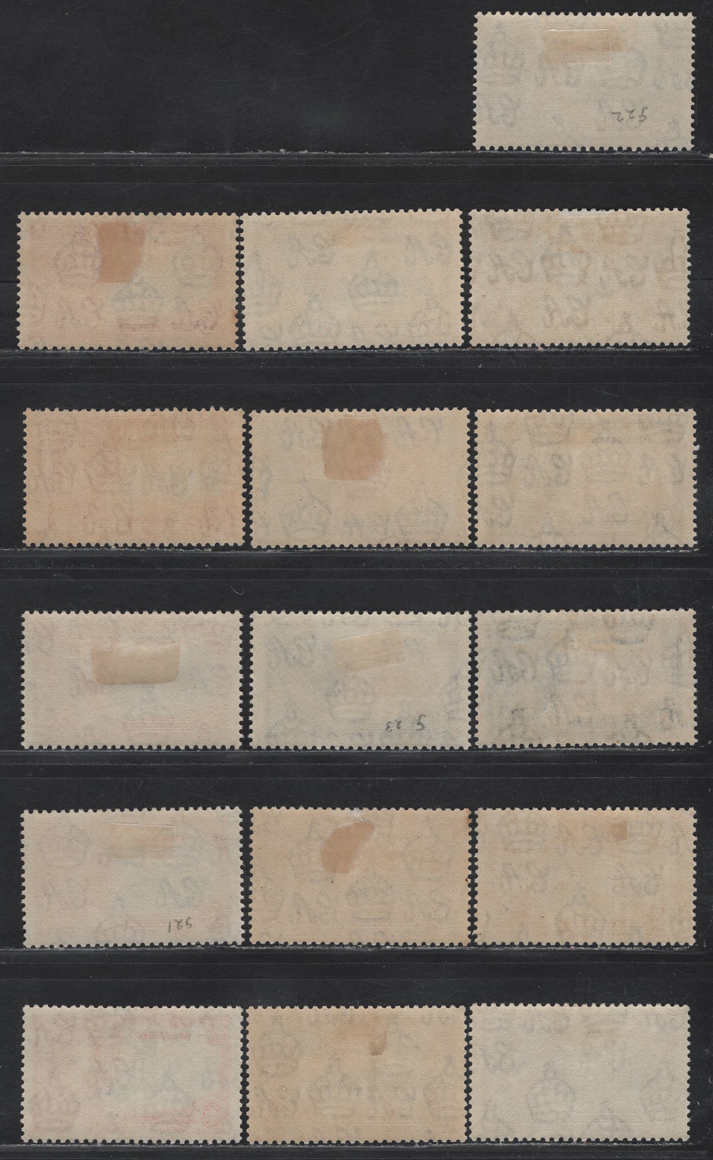 Lot 125 Swaziland SG#21-24 1d - 6d Deep Blue & Scarlet - Slate & Purple KGV & Windsor Castle, 1935 Silver Jubilee Issue, 16 VFOG Singles, Shade Group Showing Between 3 & 5 Different Shade Varieties of Each Value