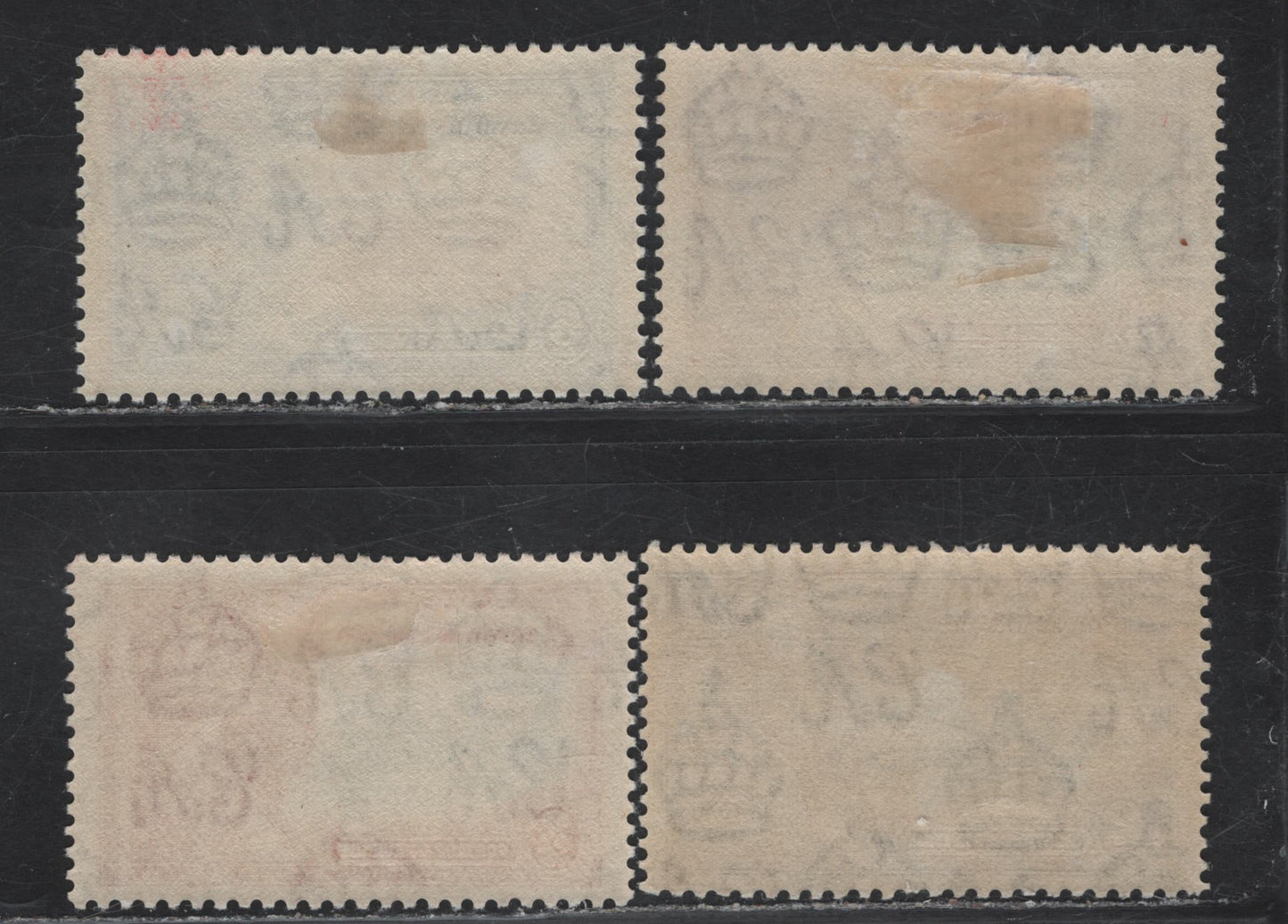 Lot 132 Trinidad & Tobago SG#239-242 2c - 24c Ultramarine & Gray Black - Slate & Purple KGV & Windsor Castle, 1935 Silver Jubilee Issue, 4 VFOG Singles, Well Centered Hinged Set