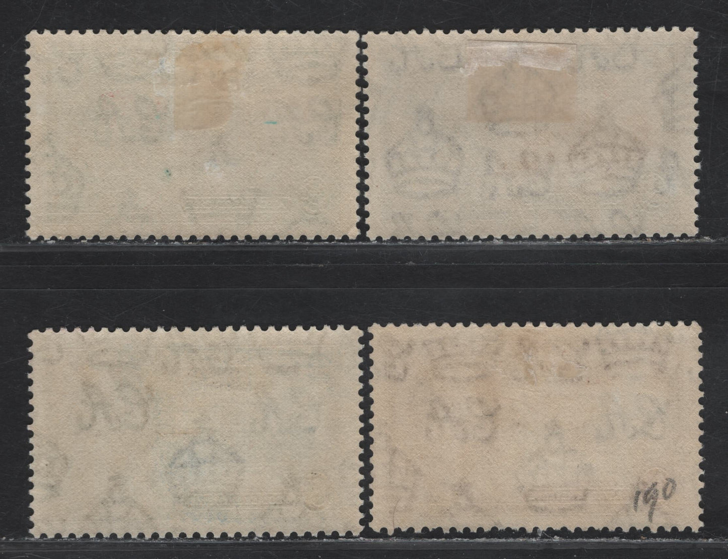 Lot 144 Turks & Caicos SG#187-190 1/2d - 1/- Black & Green - Slate & Purple KGV & Windsor Castle, 1935 Silver Jubilee Issue, 4 VFOG Singles