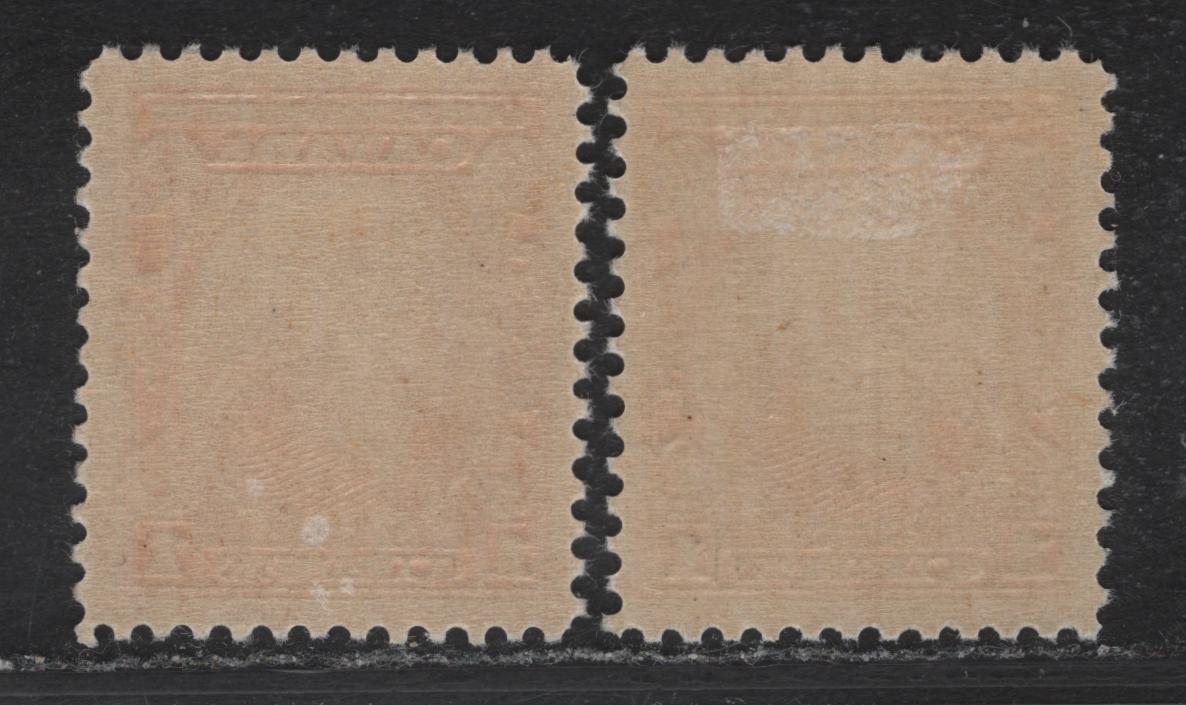 Lot 176 (C) Canada #141 1c Dull Orange & Orange Sir John A Macdonald, 1927 60th Anniv of Confederation Issue, 2 VFOG Singles, Paper ABN-BBBB, Perf 12