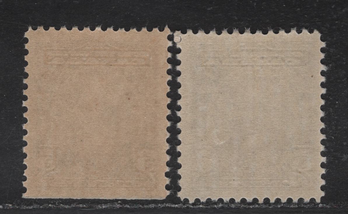 Lot 203 Canada #144 5c Milky Violet - Dull Violet Sir Wilfrid Laurier, 1927 60th Anniv of Confederation Issue, 2 VFOG Singles, Papers ABN-YYY & ABN-XXX