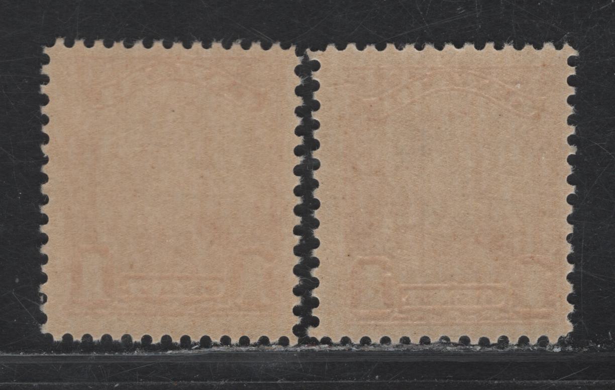 Lot 236 (C) Canada #149 1c Orange & Dull Orange King George V, 1928-1929 Scroll Issue, 2 FNH Singles, Paper ABN-M