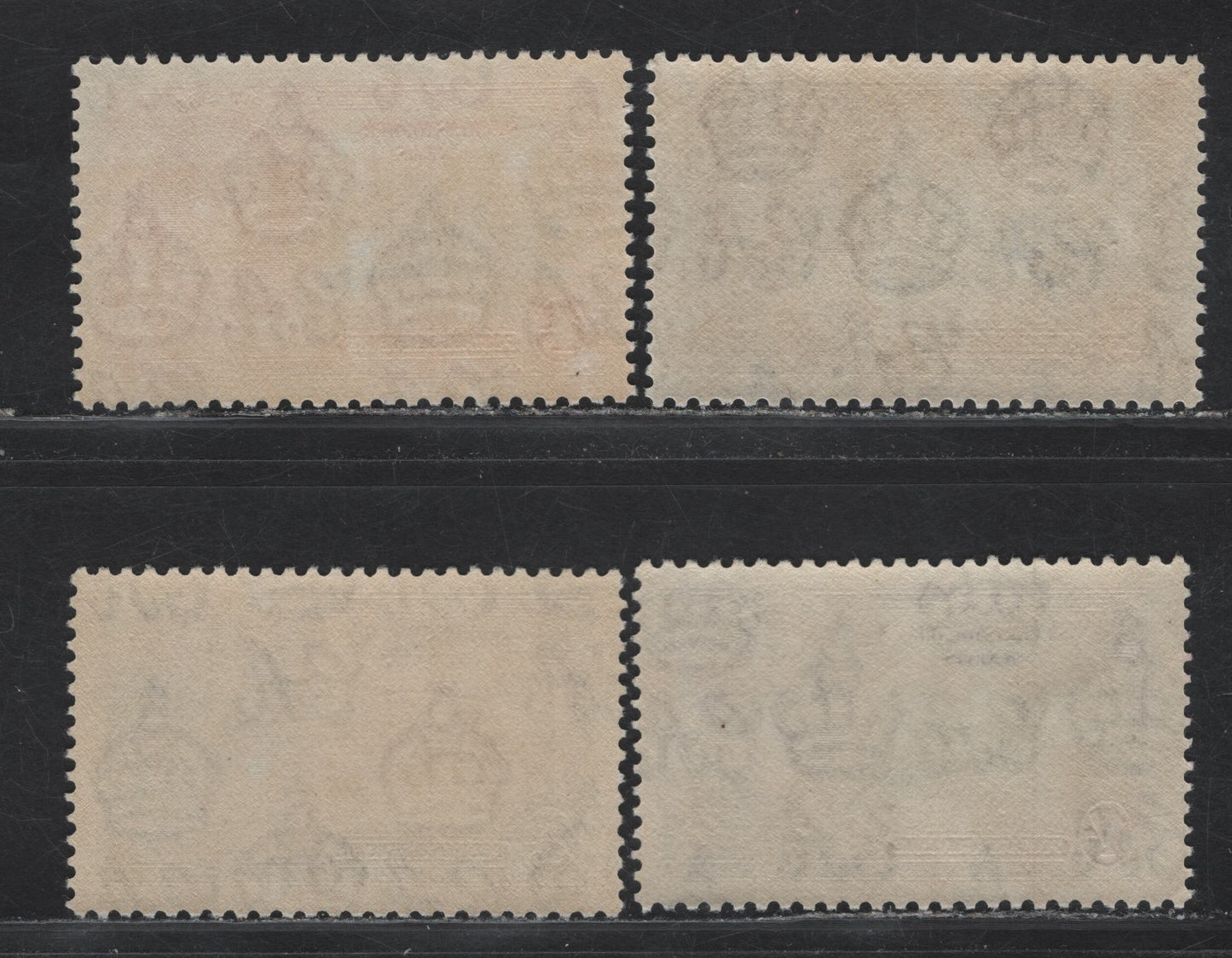 Lot 86 St Christopher & Nevis SG#61-64 1d - 1/- Deep Blue & Scarlet - Slate & Purple KGV & Windsor Castle, 1935 Silver Jubilee Issue, 4 VFNH Singles, NH Set, Well Centered