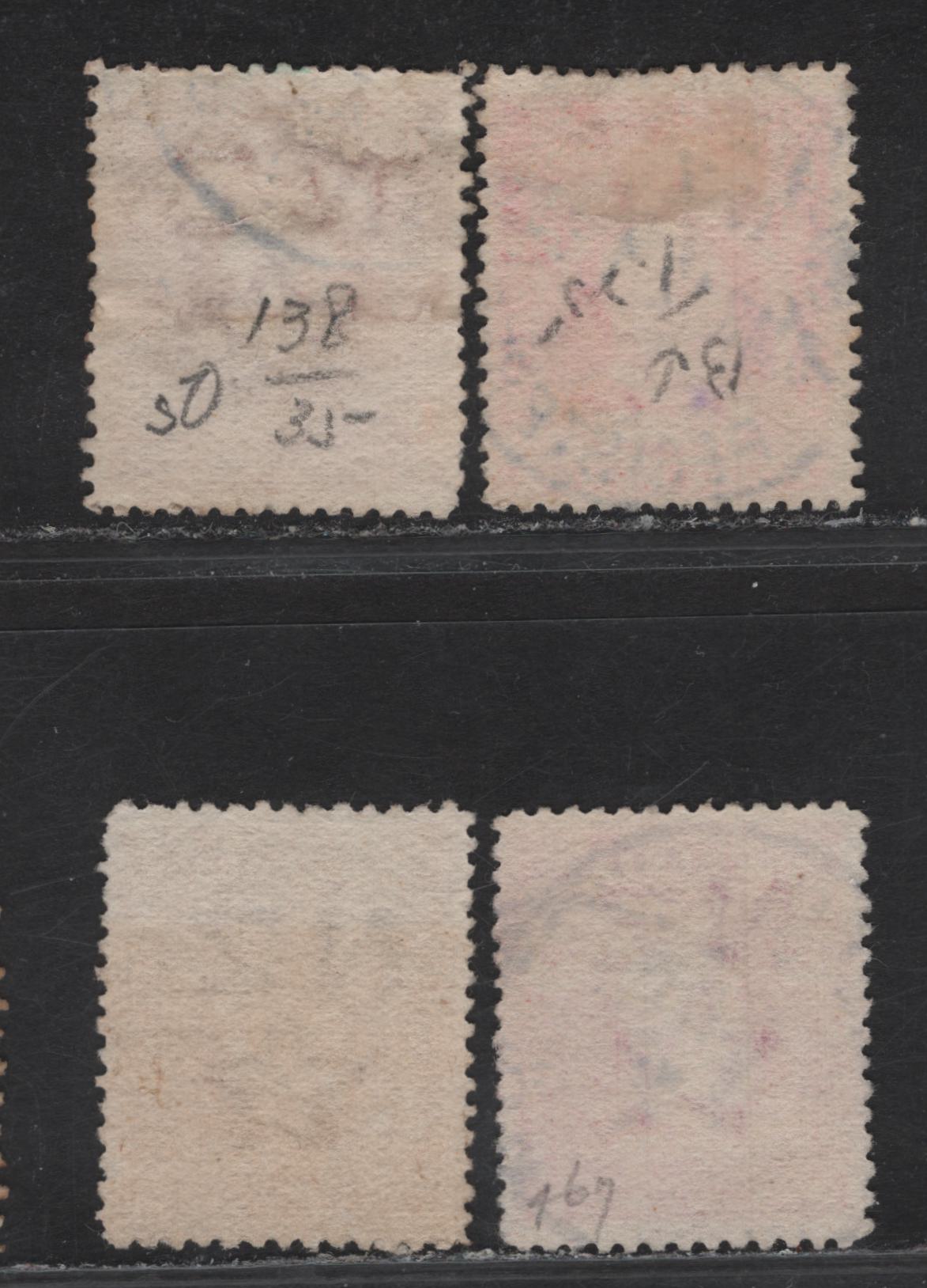 Lot 109 New Zealand (C) SG#395-396, 398-399 3d - 1/- Chestnut - Vermillion King Edward VII, 1909-1916 King Edward VII Issue, 4 Fine/Very Fine Used Singles, Line Perf 14