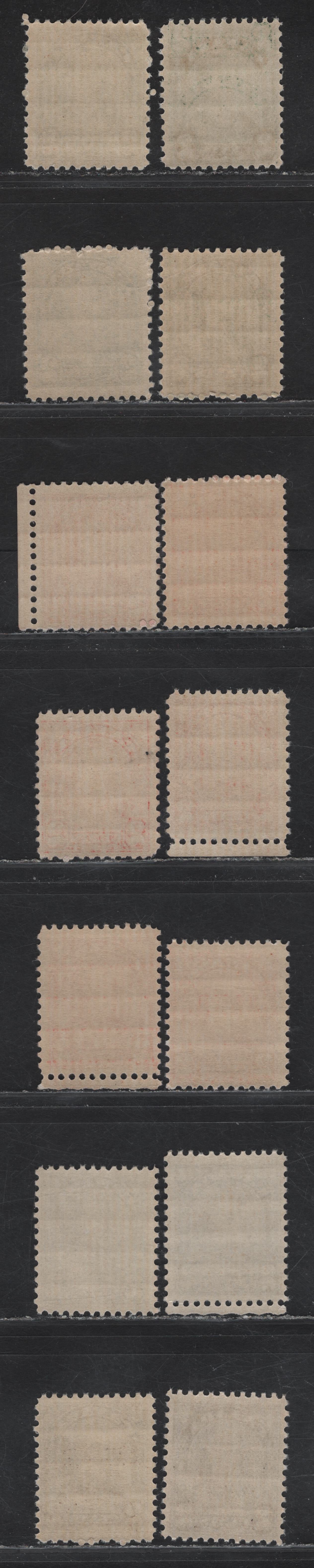 Lot 201 Canada #164-166 2c Light Green - Deep Red King George V, 1930-1931 Arch/Leaf Issue, 14 FNH Singles, Various Papers,