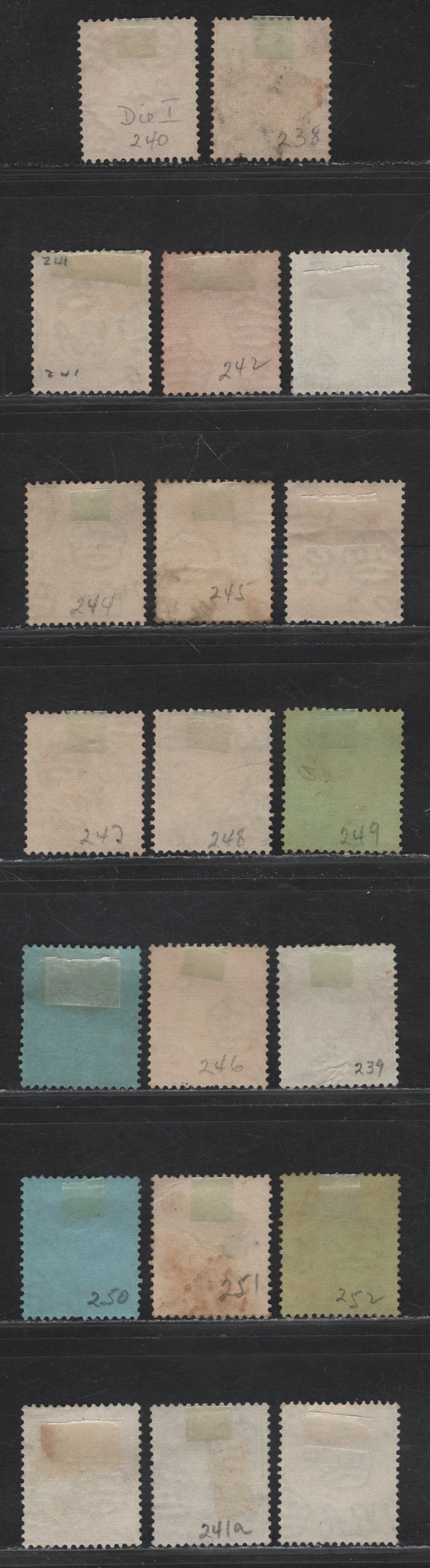 Lot 53 Malaya - Straits Settlements (C) SG#278-293, 296-298 1c - $5 Black - Green & Red on Emerald King George VI, 1937-1941 KGVI Keyplates Issue, 20 Fine/Very Fine Used Singles, Includes 2 Shades Each of 25c & $1, Die 2 Examples Of 2c, 4c, 5c & 15c