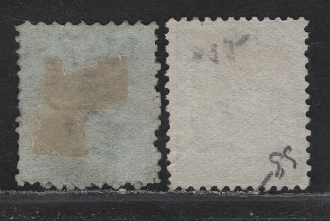 Lot 80 New Zealand (C) SG#176, 183 6d Blue Queen Victoria, 1874-1878 Queen Victoria Sidefaces Issue, 2 Fine/Very Fine Used Singles, Bluish (Perf Compound of 12.5x10) & White (12x11.5) Papers, The 10 & 12.5 Compound is Particularly Well Centered