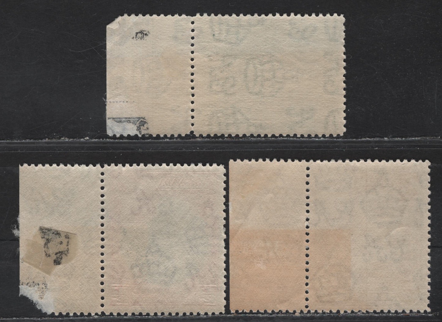 Lot 227 Grenada (C) SG#153, 155, 157 1/2d - 2.5d Yellow Green - bright Blue King George VI, 1938-1950 KGVI Pictorial Issue, 3 VFNH Singles, 1938 Printings