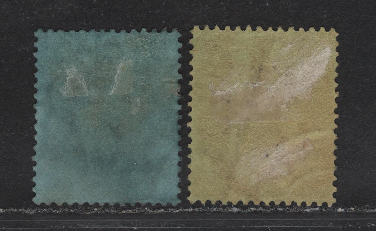 Lot 248 Leeward islands (C) SG#73-74 1/- - 2/- Black on Emerald - Purple & Blue on Blue King George VI, 1921-1932 KGVI Keyplate Issue, 2 Very Fine Used Singles, Script CA Wmk, Die 2