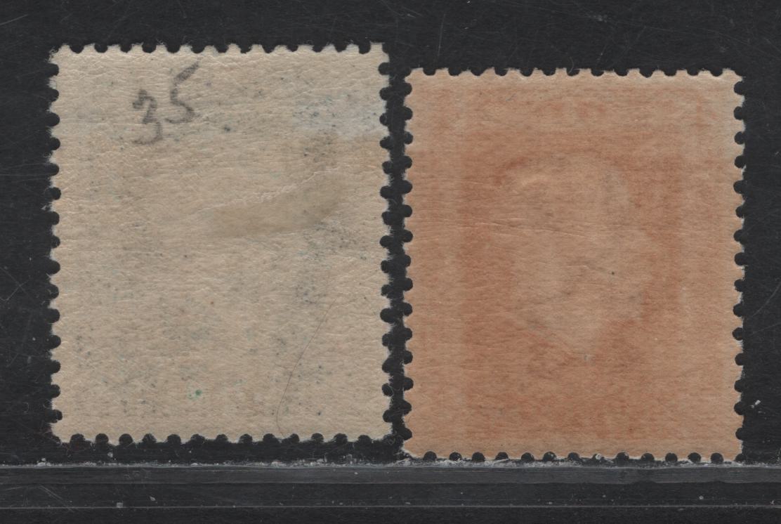 Lot 294 New Zealand (C) SG#421, 427 4d - 8d Yellow - Indigo Blue King George V, 1915-1930 KGV Sideface Issue, 2 F/VFOG Singles, Perf 14x13.5
