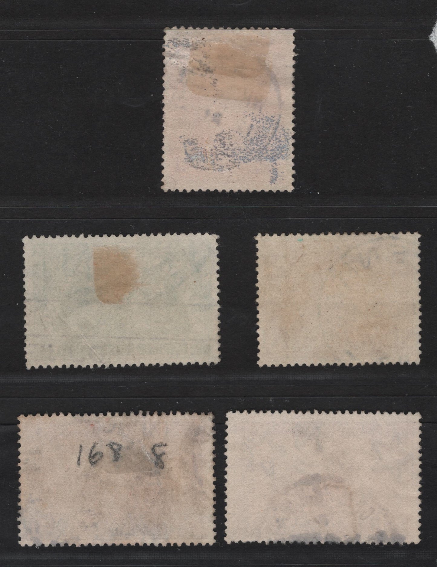 Lot 306 New Zealand (C) SG#453-456 1/2d - 3d Green - Chocolate Victory, 1920 Victory Issue, 5 Fine/Very Fine Used Singles, Two Shades Of 3d