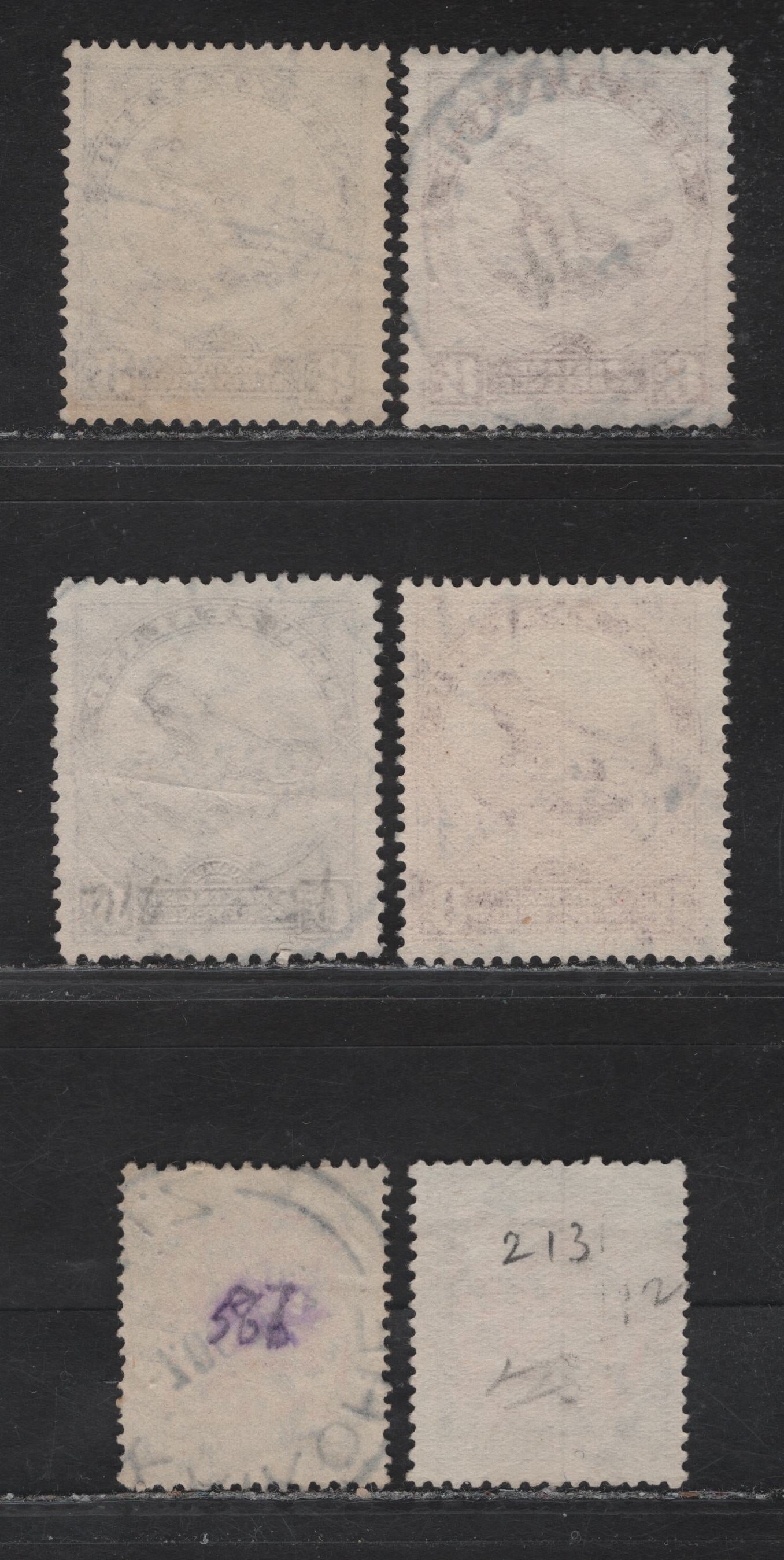 Lot 324 New Zealand (C) SG#586, 586b-d, 587, 587b 8d - 9d Chocolate - Red & Gray Tuatara lizard - Maori Panel, 1936-1947 Pictorial Issue, 6 Fine/Very Fine Used Singles, All Listed Perfs & Wmks
